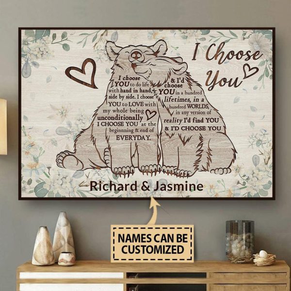 Personalized Canvas Painting Frames Bear I Choose You Framed Prints, Canvas Paintings