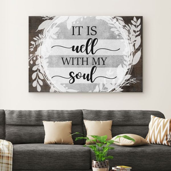 It Is Well With My Soul Canvas Gallery Painting Wrapped Canvas Christian Hymn Lyrics Canvas - Image 2