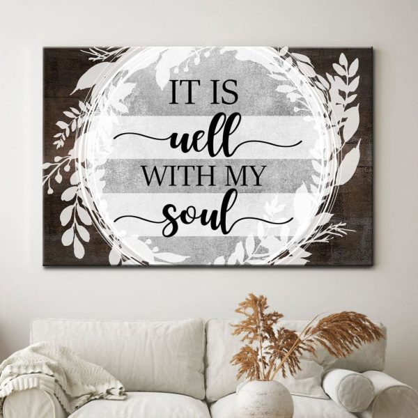 It Is Well With My Soul Canvas Gallery Painting Wrapped Canvas Christian Hymn Lyrics Canvas