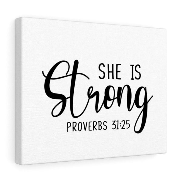 Scripture Canvas She Is Strong Proverbs 31:25 Christian Bible Verse Meaningful Framed Prints, Canvas Paintings - Image 2