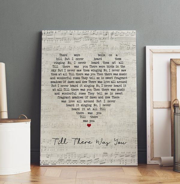 The Beatles Till There Was You Script Heart Song Lyric Music Art Print - Canvas Print Wall Art Home Decor - Image 3