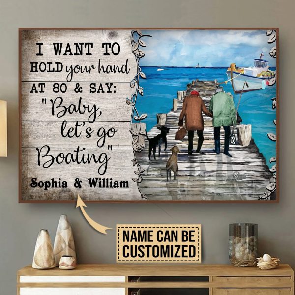 here Gifts Personalized Boating Fishing Hold Your Hand Canvas Home Decor - Image 2