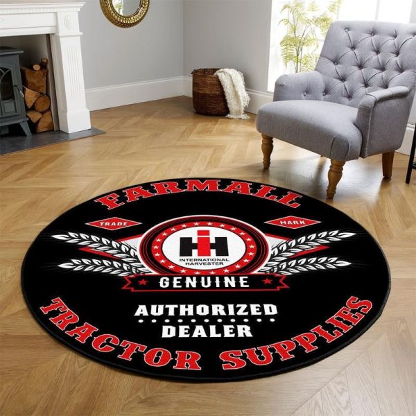 Farmall Tractor Round Mat Round Floor Mat Room Rugs Carpet Outdoor Rug Washable Rugs