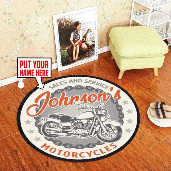 Personalized Motorcycles Living Room Round Mat Circle Rug