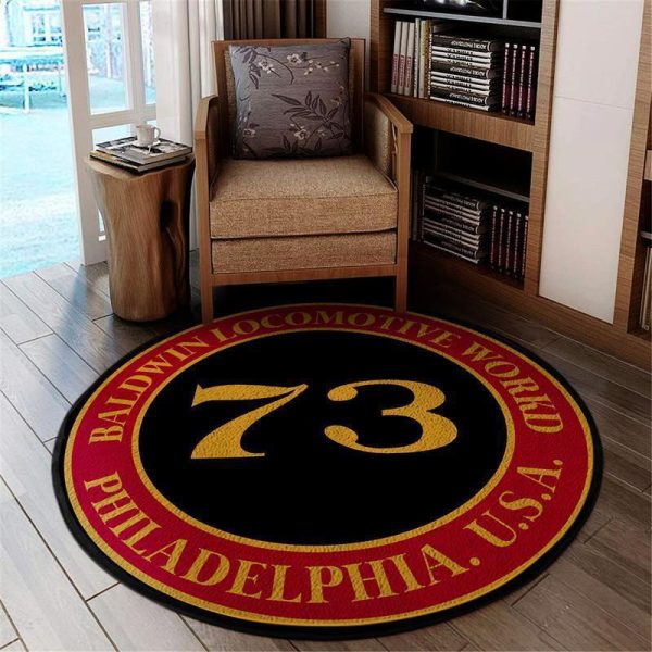 Baldwin Locomotive Works Rail Road Thermometer Round Mat Round Floor Mat Room Rugs Carpet Outdoor Rug Washable Rugs