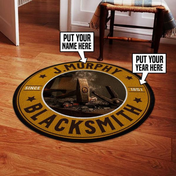 Personalized Blacksmith Round Mat Round Floor Mat Room Rugs Carpet Outdoor Rug Washable Rugs