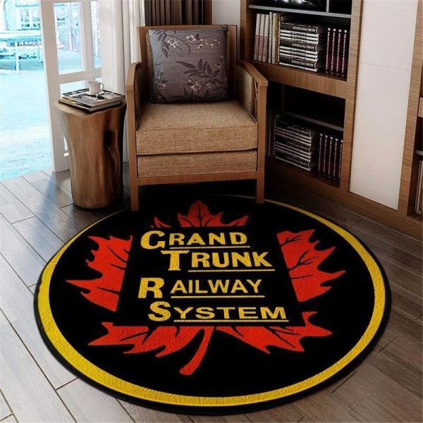 Gtrw Living Room Round Mat Circle Rug Grand Trunk Railway System - Image 2