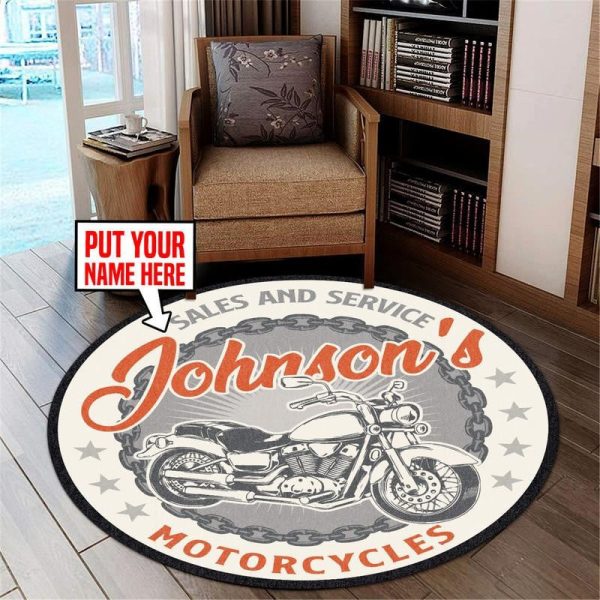 Personalized Motorcycles Living Room Round Mat Circle Rug - Image 3