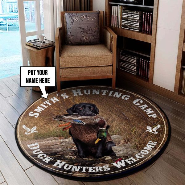 Personalized Duck Hunting Round Rug, Carpet 08216 - Image 4