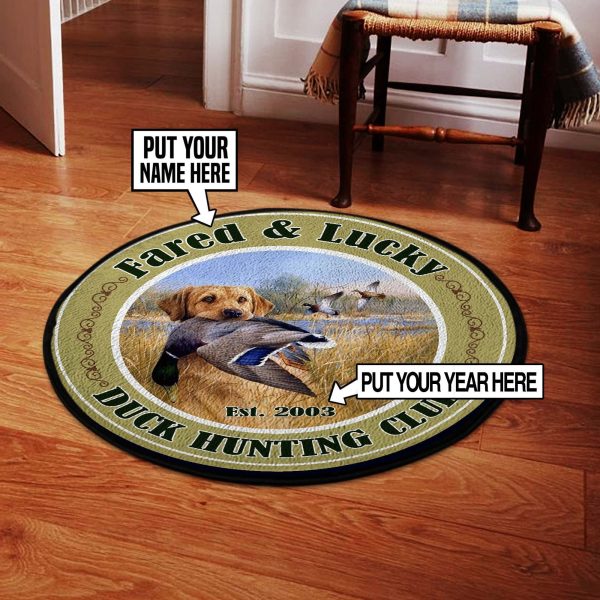 Personalized Duck Hunting Round Rug, Carpet 08216 - Image 3