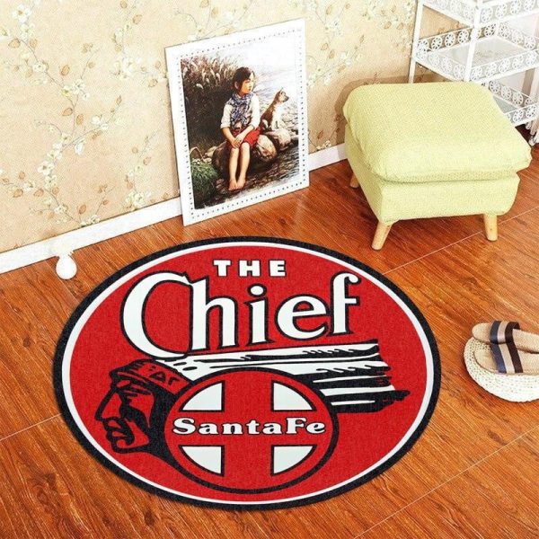 Santa Fe Chief Railroad Round Mat Round Floor Mat Room Rugs Carpet Outdoor Rug Washable Rugs - Image 3