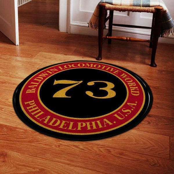 Baldwin Locomotive Works Rail Road Thermometer Round Mat Round Floor Mat Room Rugs Carpet Outdoor Rug Washable Rugs - Image 2