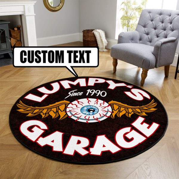 Personalized Hot Rod Garage Eye Ball Hot Rod Round Mat Round Floor Mat Room Rugs Carpet Outdoor Rug Washable Rugs - Image 3