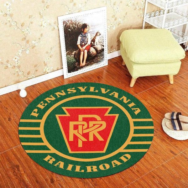 Pennsylvania Railroad Round Mat Round Floor Mat Room Rugs Carpet Outdoor Rug Washable Rugs - Image 3