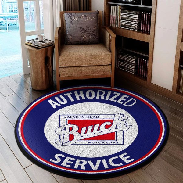 Buick Round Floor Mat Room Rugs Carpet Authorized Service Round Mat Round Floor Mat Room Rugs Carpet Outdoor Rug Washable Rugs - Image 2