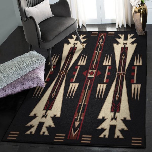 America Lovers Carpets Native American Rug Rectangle Rugs Washable Area Rug Non-Slip Carpet For Living Room Bedroom