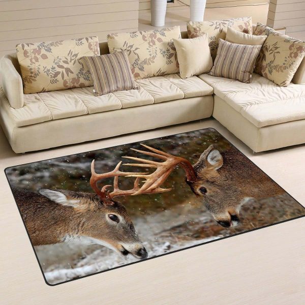 Deer Hunting Lovers Area Rug Washable Rugs Carpet Boutique Rugs