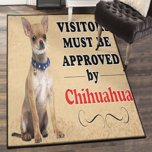 Cute Dog Large Chihuahua Rug Rectangle Rugs Washable Area Rug Non-Slip Carpet For Living Room Bedroom