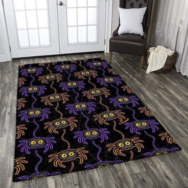 Halloween Witch Pumpkin Field Cool Bats Area Rug Carpet gable halloween signs decorations Area Rug Carpet Carpet