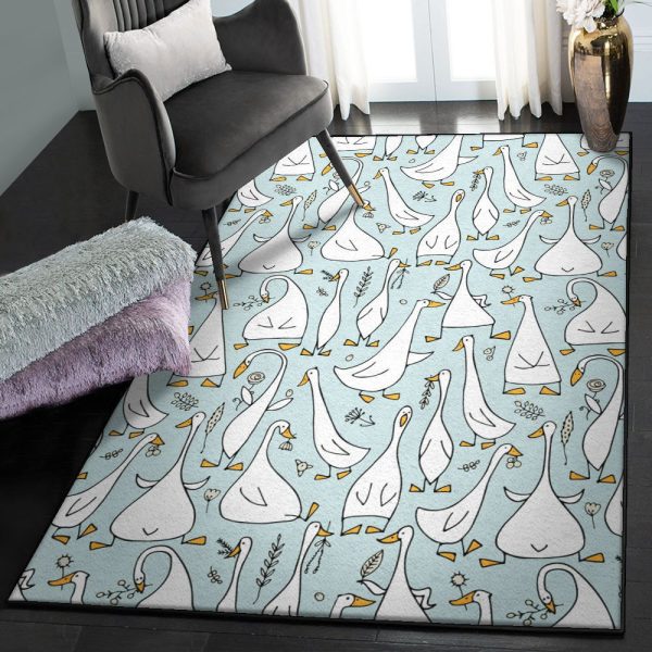 Goose Gift Non Shedding Goose Pattern 3 Rug Rectangle Rugs Washable Area Rug Non-Slip Carpet For Living Room Bedroom