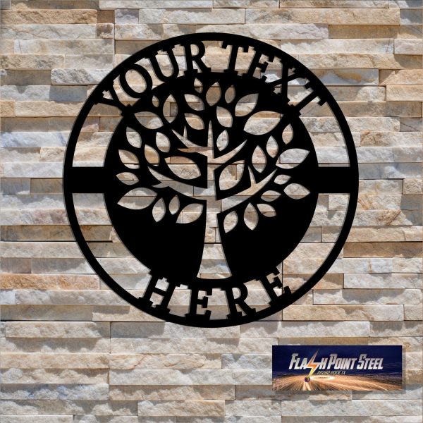 Personalized Sign, Tree Sign, Family Name Sign, Steel Sign, Home Decor