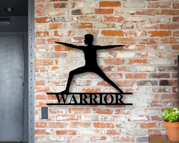 Personalized Yoga Warrior Sign, Family Name Metal Sign, Personalized Y