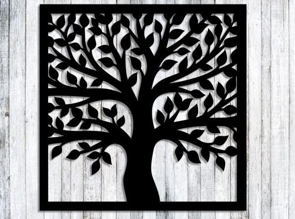 Metal Decorative Panel Fence Privacy Screen Steel Panel Tree Outdoor O