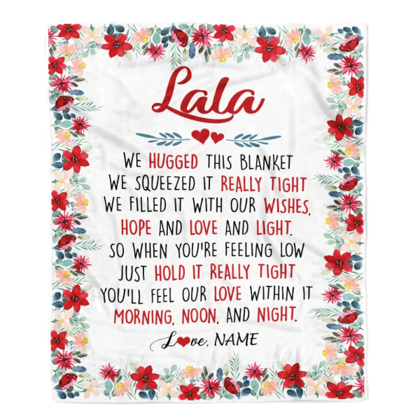 Personalized Lala Blanket From Grandkids Grandson Granddaughter We Hug