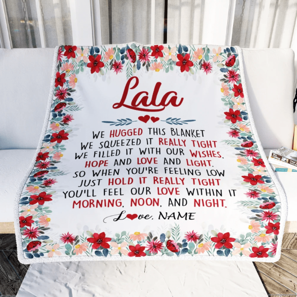 Personalized Lala Blanket From Grandkids Grandson Granddaughter We Hug - Image 2