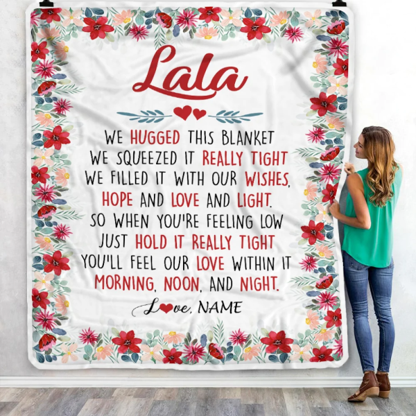 Personalized Lala Blanket From Grandkids Grandson Granddaughter We Hug - Image 3