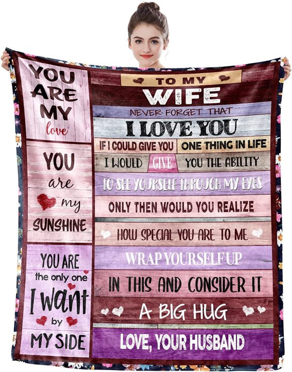 To My Wife Blanket You Are My Sunshine Blanket Gift for Wife Purple Th