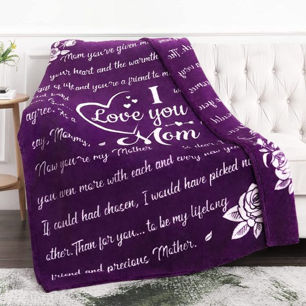 I Love You Mom Gift Blanket Throw Birthday Gifts for Mom Gifts from Da