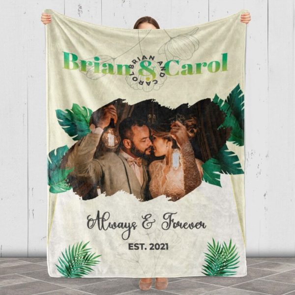 Always & Forever Customized Couples Photo Blanket, To My Wife Personal - Image 5