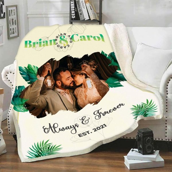 Always & Forever Customized Couples Photo Blanket, To My Wife Personal - Image 6