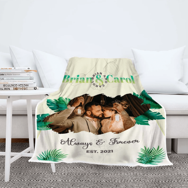 Always & Forever Customized Couples Photo Blanket, To My Wife Personal - Image 8