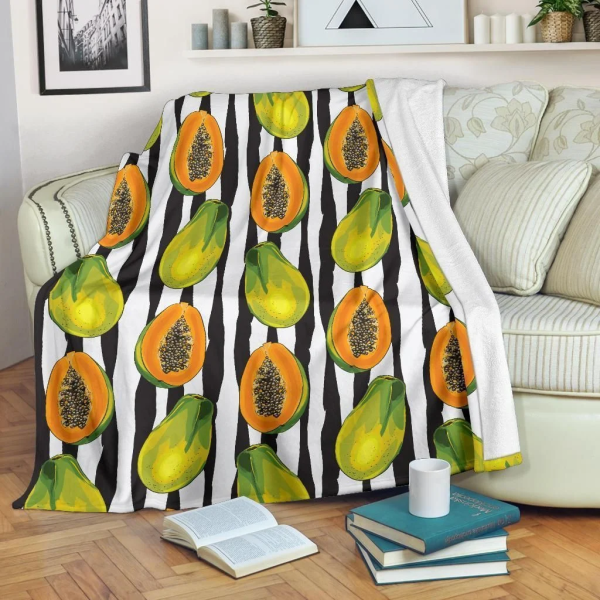 Tropical Fruit Yummy Papaya Pattern Fleece Blanket