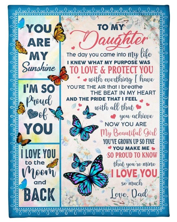 Dad To Daughter Now You Are My Beautiful Girl Fleece Blanket Fleece Bl