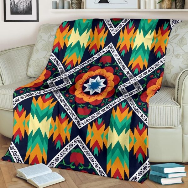 Indigenous African Kente Soft Fleece Blanket - Image 2