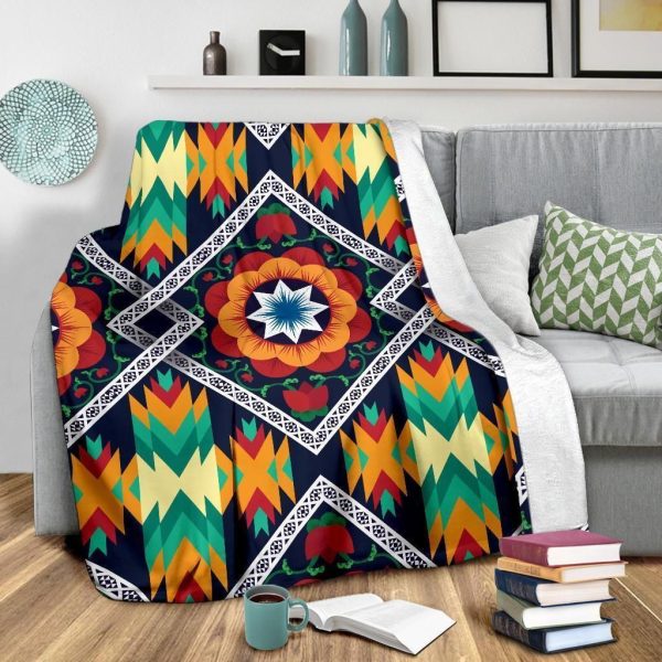 Indigenous African Kente Soft Fleece Blanket - Image 3