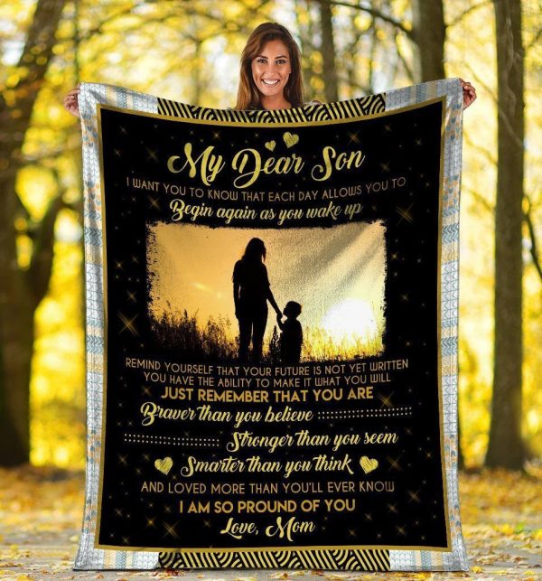 My Dear Son I Want You To Know I Love You Fleece Blanket - Image 2