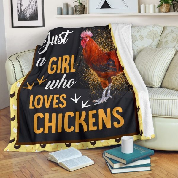 Just A Girl Who Love Chickens Chicken Farm Poultry Lover Fleece Blanke - Image 2