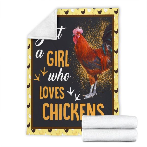 Just A Girl Who Love Chickens Chicken Farm Poultry Lover Fleece Blanke - Image 7