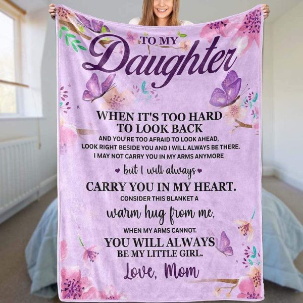 To My Daughter Carry You In My Heart Soft Fleece Blanket - Image 2