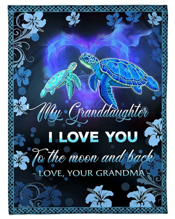 Grandma Gift For Granddaughter I Love You To The Moon And Back Fleece - Image 2