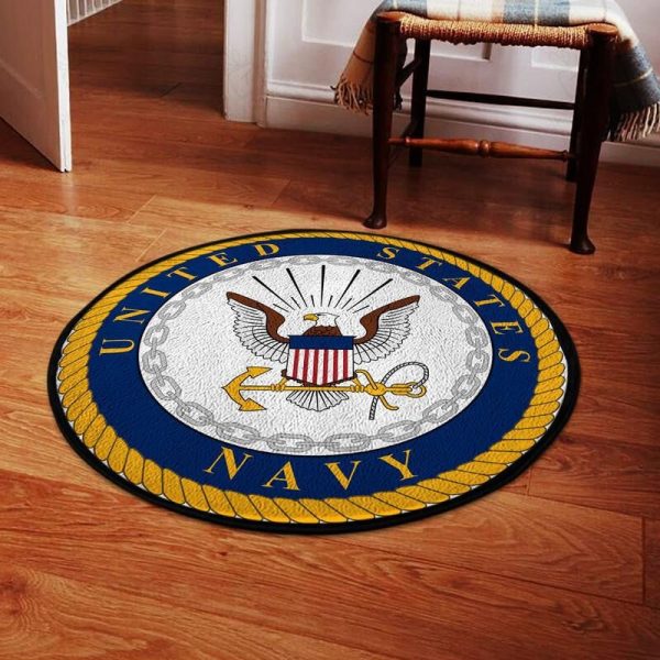 United States Us Navy Living Room Round Mat Circle Rug