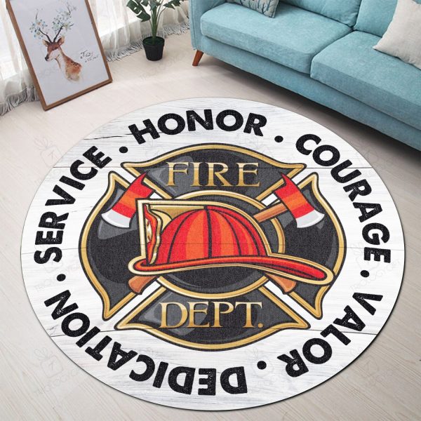 Firefighter Round Mat Round Floor Mat Room Rugs Carpet Outdoor Rug Washable Rugs