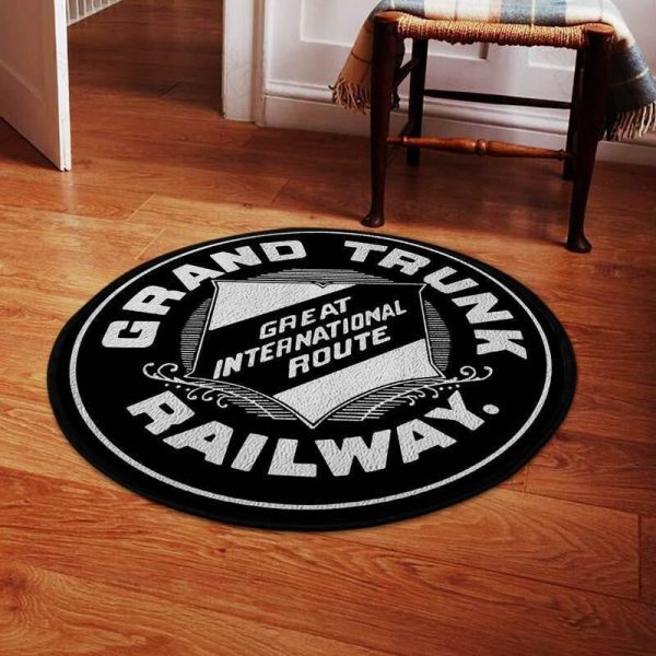 Chicago Round Mat Grand Trunk Western Railroad Round Floor Mat Room Rugs Carpet Outdoor Rug Washable Rugs