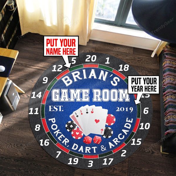 Personalized Dart Room Round Mat Round Floor Mat Room Rugs Carpet Outdoor Rug Washable Rugs - Image 3