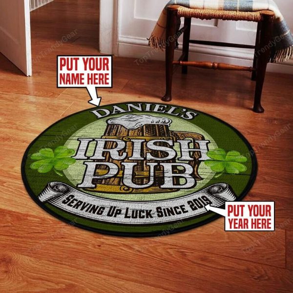 Personalized Irish Pub Round Mat Round Floor Mat Room Rugs Carpet Outdoor Rug Washable Rugs - Image 2