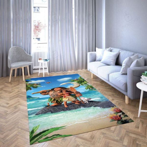 Princess Moana Of Disney Favorite Cartoon Movie 9 Rectangle Area Rugs Carpet For Living Room, Bedroom, Kitchen Rugs, Non-Slip Carpet Rp124279 Print